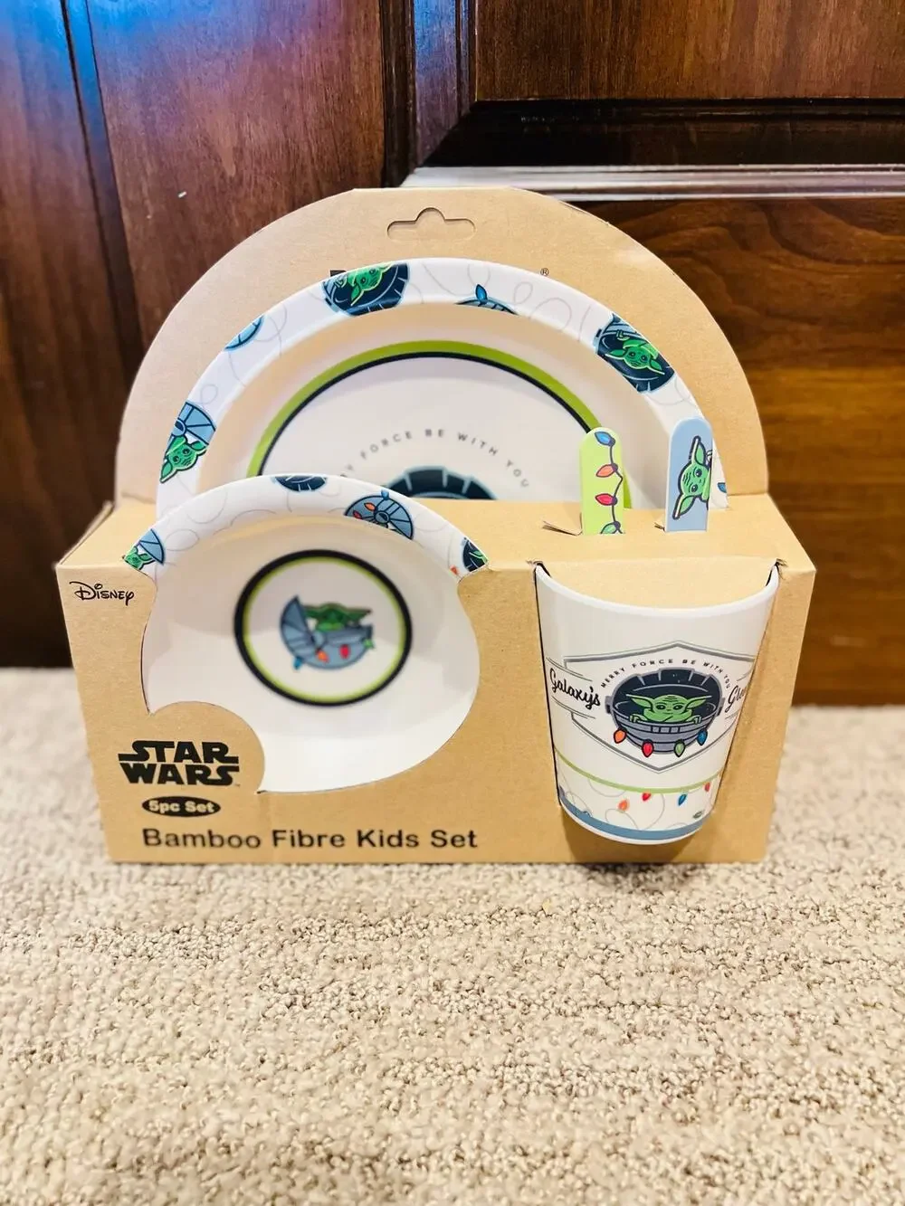 Yoda Star Wars Kids Christmas Bamboo Dishware Set